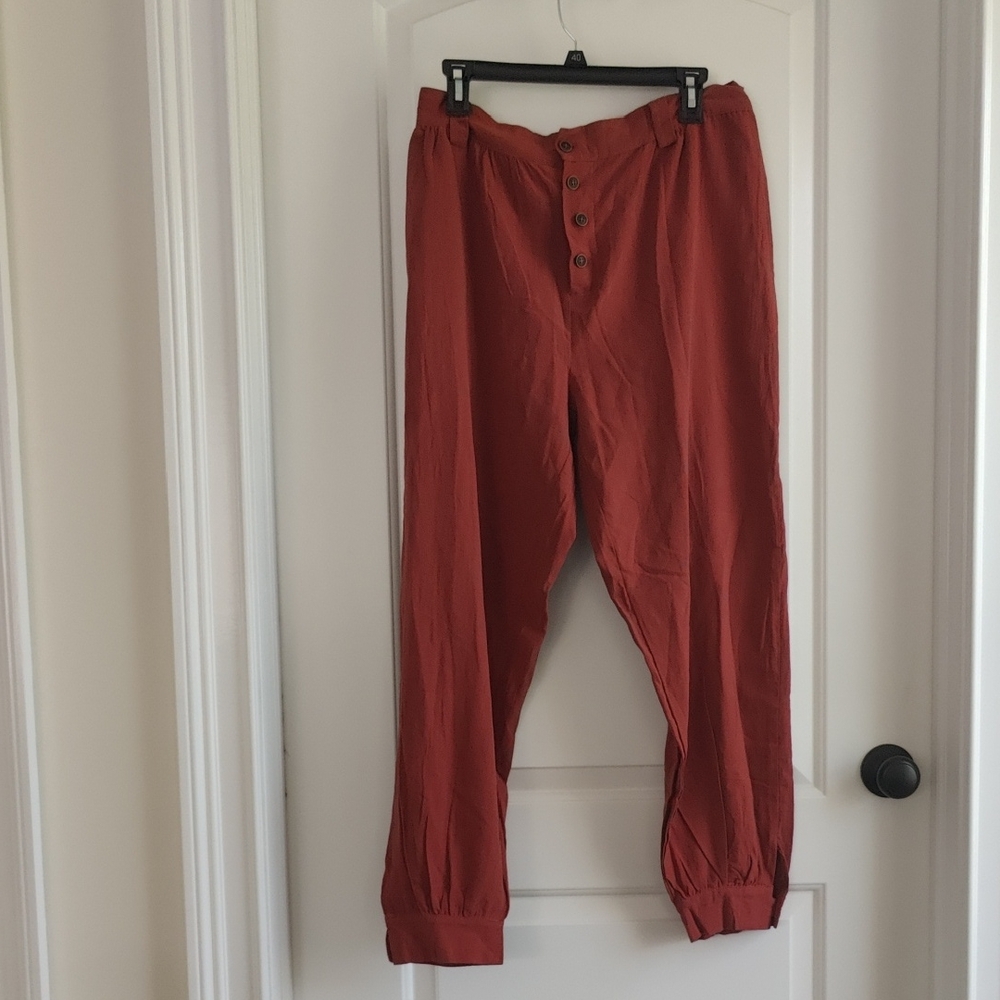 Women's Rust Button-Up Pants